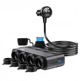 MBG line® HS75AD - 12V/24V Car Cigarette Lighter Splitter and USB Charger QC3.0 + Dual USB-C PD30W