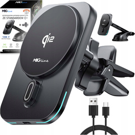 MBG Line® MGB-Q2 – Soporte de coche MagSafe QI2 – Cargador inalámbrico 15W para iPhone