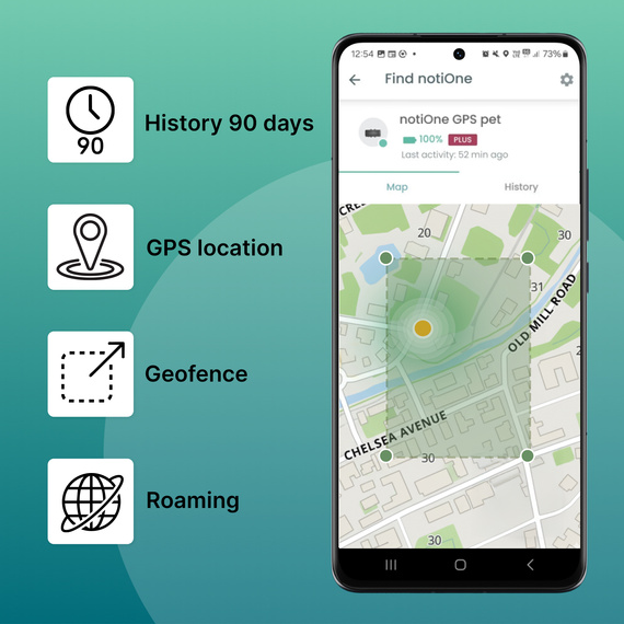 Tracker notiOne GPS PET PLUS – GPS-Tracker für Hunde und Katzen