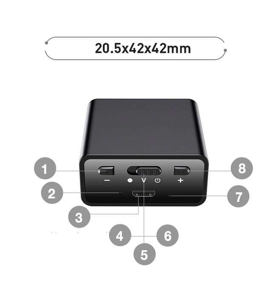 MBG line® Q65 32GB – discreet magnetic voice recorder with sound detection and long recording time