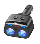 MBG line® HC69PD -  Cigarette lighter socket splitter Voltmeter Charger 2 x USB QC3.0