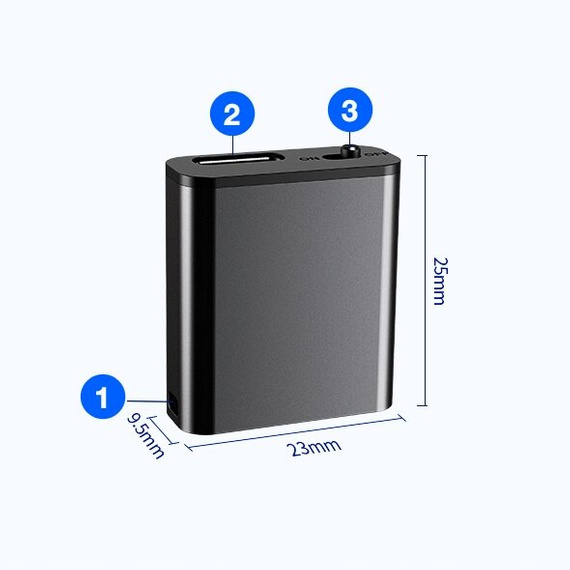 MBG Line® Q8 – mini registratore vocale spia 16GB con magnete