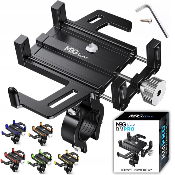 MBG line® BM PRO MH29A - Support universel en aluminium pour téléphone pour vélo, trottinette, moto avec rotation à 360°