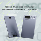 HUXGO® FW920E – Registratore vocale AI intelligente con trascrizione e traduzione in tempo reale