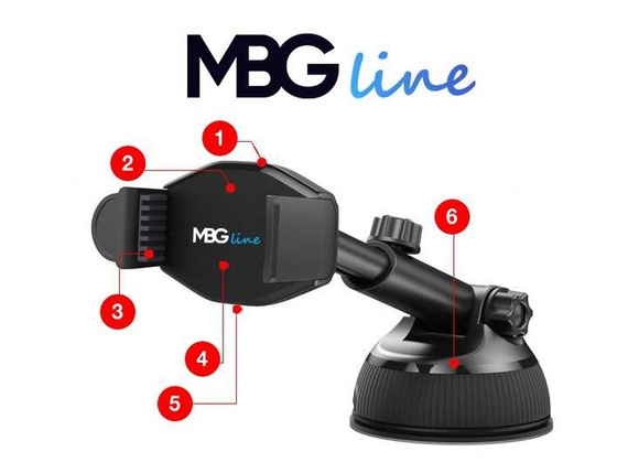 MBG line® HC33 - Car holder with wireless charger for 55-88 mm Wide Phones
