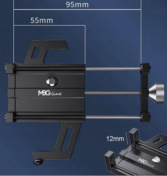 MBG line® BM PRO MH29A - Support universel en aluminium pour téléphone pour vélo, trottinette, moto avec rotation à 360°