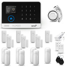 HUXGO® HXA003 - Wireless security system WiFi + GSM 4G LTE with 7x Motion Detector & 7x Door / window sensor | Home Alarm System SET with App TUYA