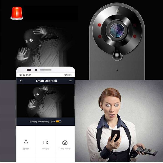 MBG line® SF W3 Negro - Videoportero con sensor PIR - Compatible con la aplicación TUYA