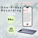 HUXGO® FW920E – Registratore vocale AI intelligente con trascrizione e traduzione in tempo reale