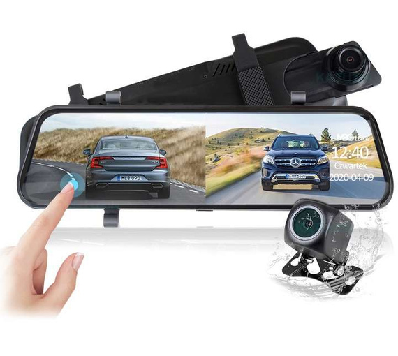 MBG line® HS900 Pro - Rückspiegelkamera fürs Auto - Profi-Parkkamera für unterwegs 2K + FHD