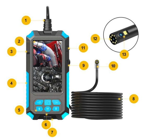 MBG line® P50 - Telecamera di ispezione con doppio obiettivo 1080p Full HD - Cavo HD da 5 m