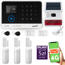 HUXGO® HXA003 - Wireless security system WiFi + GSM  4G LTE with 3x Motion Detector & 3x Door / window sensor with Wireless Siren | Home Alarm System SET with App TUYA