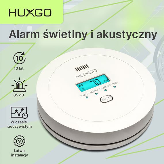 HUXGO® HXAC01 - Détecteur de monoxyde de carbone - Détecteur CO
