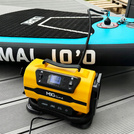 MBG Line® 845 PRO – Dual-Power Car Air Compressor 12V/230V with Inflator, LED Light, Auto-Stop & Carrying Case