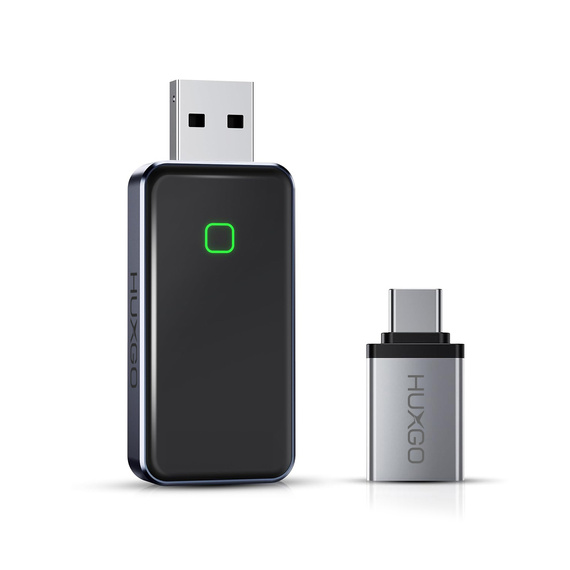 HUXGO® Adaptateur sans fil 2-en-1 CarPlay et Android Auto compatible avec les appareils Apple et Android