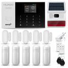 HUXGO® HXA005 - Sistema de seguridad inalámbrico WiFi + GSM 4G LTE con 5x detector de movimiento y 5x sensor para puerta / ventana con sirena inalámbrica | Kit de sistema de alarma para el hogar con App TUYA