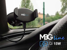 MBG line® HC33 - Supporto per auto con caricatore wireless per telefoni larghi da 55 a 88 mm