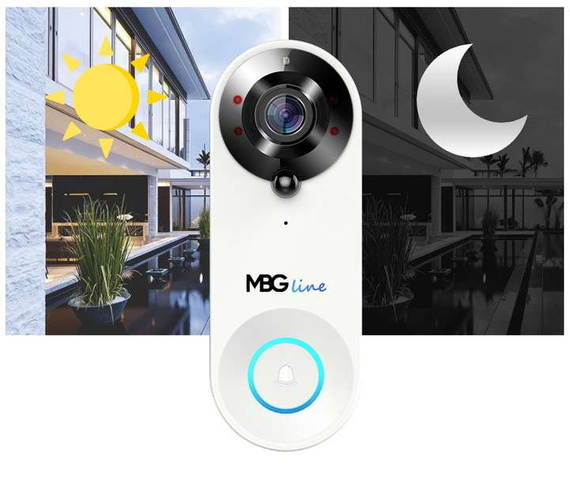 MBG line® SF W3 Blanc - Interphone vidéo avec capteur PIR - Compatible avec l'application TUYA