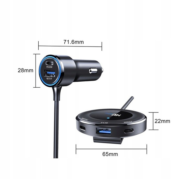 MBG line®  C78 PRO - Car quick charger - Cigsrette multiport charger with 5 USB ports