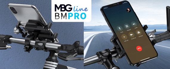 MBG line® BM PRO MH29A - Support universel en aluminium pour téléphone pour vélo, trottinette, moto avec rotation à 360°