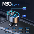 MBG line® PD79AD - Car charger with voltmeter - Cigarette lighter USB Adapter 