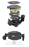 MBG line® HC33 - Supporto per auto con caricatore wireless per telefoni larghi da 55 a 88 mm