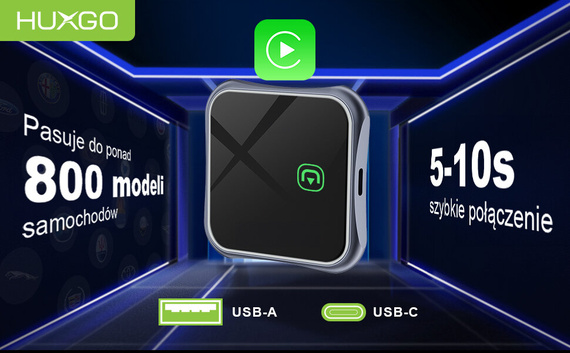 HUXGO® Wireless Adapter CarPlay compatible with Apple Devices  BY963A/C