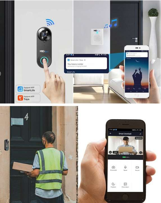 MBG line® SF W3 Negro - Videoportero con sensor PIR - Compatible con la aplicación TUYA