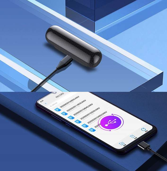 MBG line® Q65 – Mini-Spion-Diktiergerät 32 GB mit Geräuscherkennung