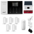 HUXGO® HXA005 - Sistema de seguridad inalámbrico WiFi + GSM 4G LTE con 1x detector de movimiento y 5x sensor para puerta / ventana con sirena inalámbrica | Kit de sistema de alarma para el hogar con App TUYA
