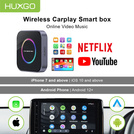 HUXGO® Adaptador inalámbrico 3-en-1 CarPlay y Android Auto compatible con dispositivos Apple y Android