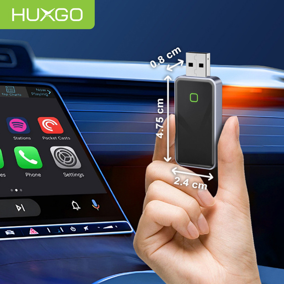  HUXGO® Wireless Adapter 2-in-1 CarPlay and Android Car compatible with Apple and Android Devices 