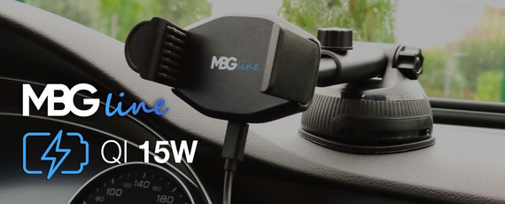 MBG line® HC33 - Supporto per auto con caricatore wireless per telefoni larghi da 55 a 88 mm