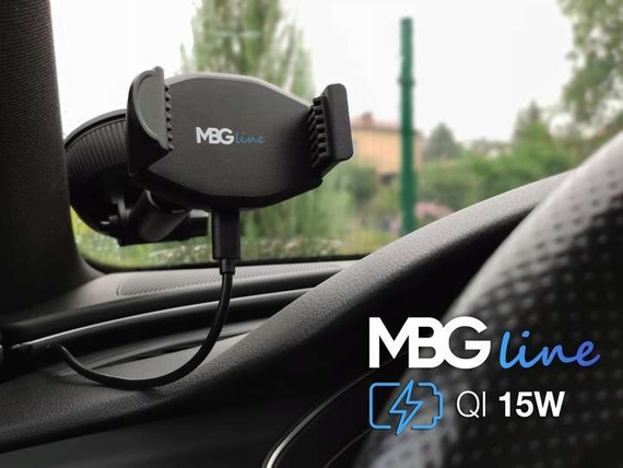 MBG line® HC33 - Supporto per auto con caricatore wireless per telefoni larghi da 55 a 88 mm