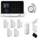HUXGO® HXA003 - Wireless security system WiFi + GSM 4G with 1x Motion Detector & 5x Door / window sensor | Home Alarm System SET with App TUYA