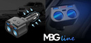 MBG line® HC69PD -  Cigarette lighter socket splitter Voltmeter Charger 2 x USB QC3.0