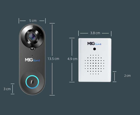 MBG line® SF W3 Negro - Videoportero con sensor PIR - Compatible con la aplicación TUYA
