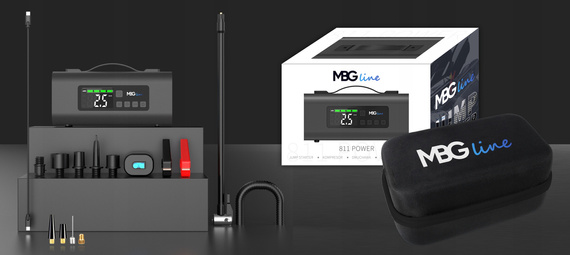 MBG Line® 811 Power – Démarreur multifonction avec compresseur, pompe à air, lampe et powerbank PD30W