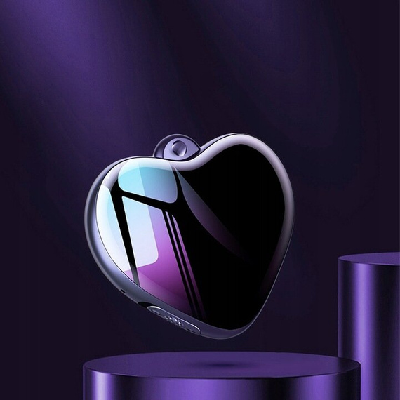 MBG Line® mini registratore vocale Q66 8GB – ciondolo/spia a forma di cuore con rilevamento audio fino a 3072 kbps