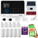 HUXGO® HXA003 - Sistema de seguridad inalámbrico WiFi + GSM 4G LTE con 5x detector de movimiento y 5x sensor para puerta / ventana con sirena inalámbrica | Kit de sistema de alarma para el hogar con App TUYA