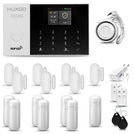 HUXGO® HXA005 - Sistema di allarme wireless WiFi + GSM 4G LTE con 7x Rilevatore di movimento & 7x Sensore per porte e finestre | Allarme casa senza fili Kit con app TUYA