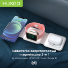 Station de charge Mag-Safe pour téléphone mobile, iPhone et montre connectée, chargeur sans fil, magnétique pliable 3-en-1, station de charge portable avec protection contre la surcharge - BY-MF82_W Blanc