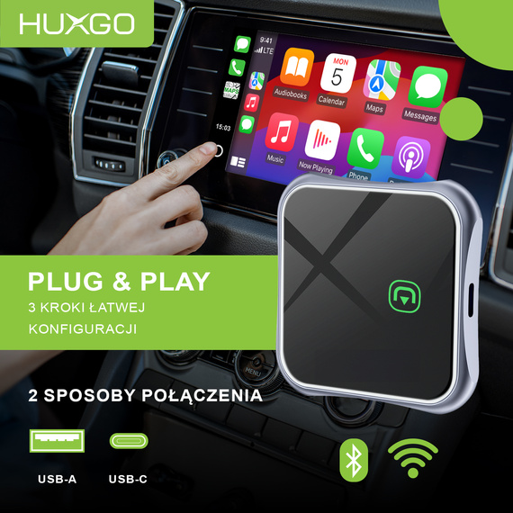 HUXGO® Adaptador inalámbrico CarPlay compatible con dispositivos Apple BY963A/C
