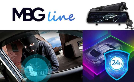 MBG line® HS900 Pro - Caméra de rétroviseur pour voiture - Caméra de stationnement Pro sur route 2K + FHD