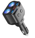 MBG line® HC69PD -  Cigarette lighter socket splitter Voltmeter Charger 2 x USB QC3.0