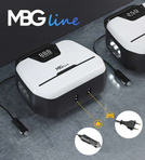 MBG line® Air Pump Car 1866 - Autokompressor 12 V mit digitaler Anzeige, LED-Licht und Adapter-Set