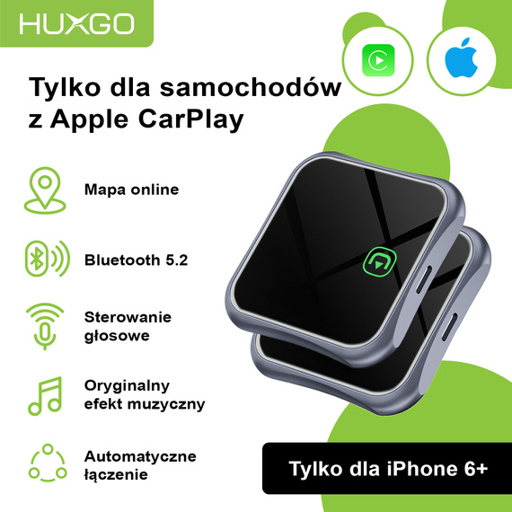 HUXGO® Adaptador inalámbrico CarPlay compatible con dispositivos Apple BY963A/C