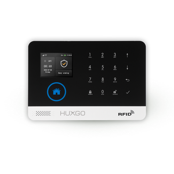 HUXGO® HXA003 - Sistema de seguridad inalámbrico WiFi + GSM 4G LTE con 7x detector de movimiento y 1x sensor para puerta / ventana | KIT de sistema de alarma para el hogar con App TUYA