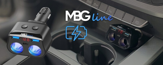 MBG line® HC69PD -  Cigarette lighter socket splitter Voltmeter Charger 2 x USB QC3.0