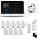 HUXGO® HXA003 - Sistema di allarme wireless WiFi + GSM con 1x Rilevatore di movimento & 9x Sensore per porte e finestre | Allarme casa senza fili Kit con app TUYA